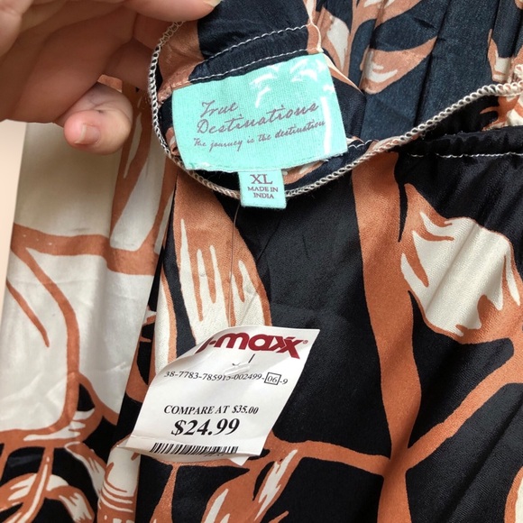 True Destinations NWT Floral Maxi Summer Dress Neutral Lightweight Women’s XL - Picture 13 of 14